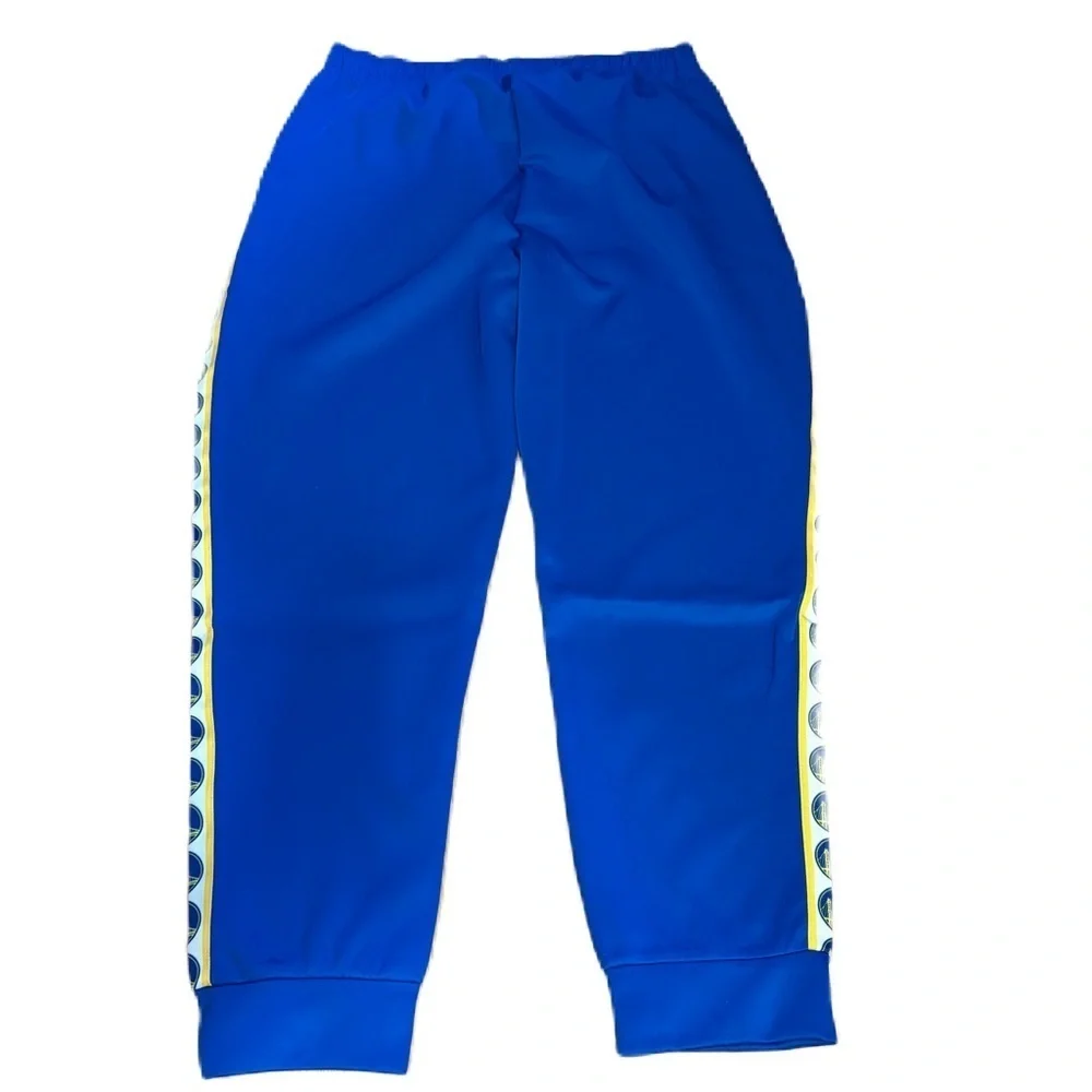 Golden State Warriors Blue Track Pants NEW Large XL NBA Basketball Blue Yellow